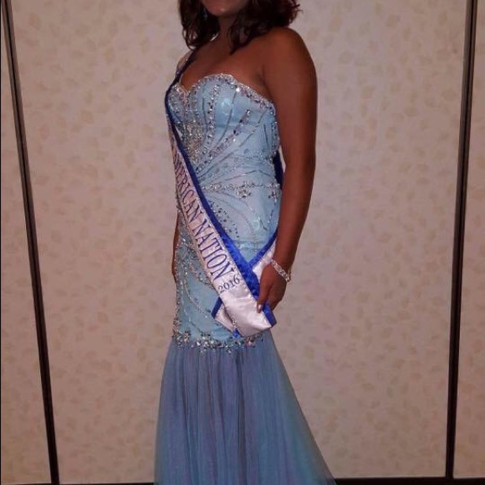 Multi color, tulle mermaid skirt prom dress - Picture 3 of 3